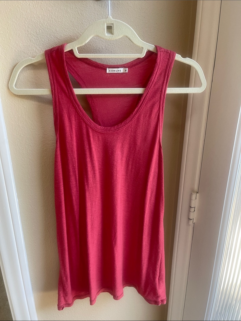 Red Scoop Neck Tank Top